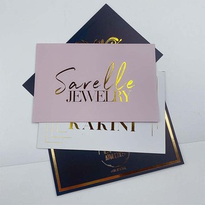 Biglietti <span class=keywords><strong>di</strong></span> Auguri Personalizzati con Logo, Design Stampato, Biglietti <span class=keywords><strong>di</strong></span> Ringraziamento in Carta con Lamina Dorata, Biglietti Regalo - Product Image 1