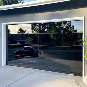 <span class=keywords><strong>Porte</strong></span> de garage <span class=keywords><strong>sectionnelle</strong></span> en verre en aluminium noir automatique résidentielle à prix d'usine - Product Image 1