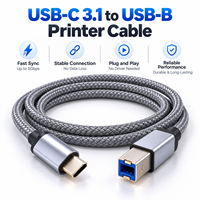 Kabel kepang USB C USB B 2.0 untuk Epson untuk HP untuk Canon MacBook Pro Samsung untuk pencetak mikrofon kamera