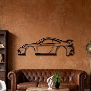 Décoration <span class=keywords><strong>Murale</strong></span> Personnalisée en Métal Noir en Forme de Voiture, Style Art Déco, Épaisseur 2mm, Facile à Assembler et à Nettoyer, Idéale pour la Fête des Pères à la Maison - Product Image 4