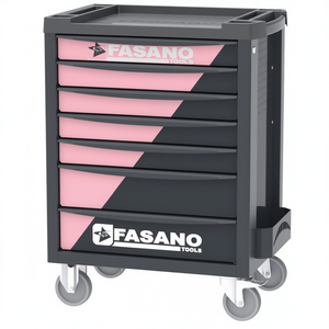 Fasano <b>Tools</b> 7 Drawer Rolling <b>Tool</b> <b>Cart</b> Black Pink Auto Repair Storage Cabinet With Wheels - Product Image 2