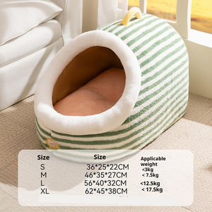 Großhandel Schaum-Haustier-Zeltbett - Winterwarm Gestreift für Katzen & Kleine Hunde 4 Größen Waschbar Weiches Kissen Unterschlupf - Product Image 4