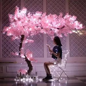 Big Tree Vinhas Falsas Flores Artificial Cherry Blossom Árvores Para Casa Wedding Party Jardim Decoração Escritório Plantas De Seda