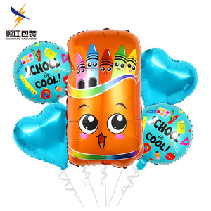 5 globos de aluminio con la frase 'Feliz Cumpleaños' en español y 'Regreso a Clases' para decoración de fiestas de cumpleaños y graduación infantiles - Product Image 5