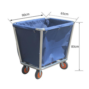 Carrito de Ropa de Hotel de Acero Inoxidable con 4 Ruedas, Carrito de Limpieza Parcialmente Cerrado para Servicio a la Habitación - Product Image 2