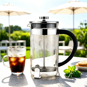 Caffettiera French Press con Pistone <span class=keywords><strong>in</strong></span> Acciaio Inox, Corpo <span class=keywords><strong>in</strong></span> Vetro Borosilicato, Isolamento Termico 6-12 Ore, Caraffa da 800ml - Product Image 1