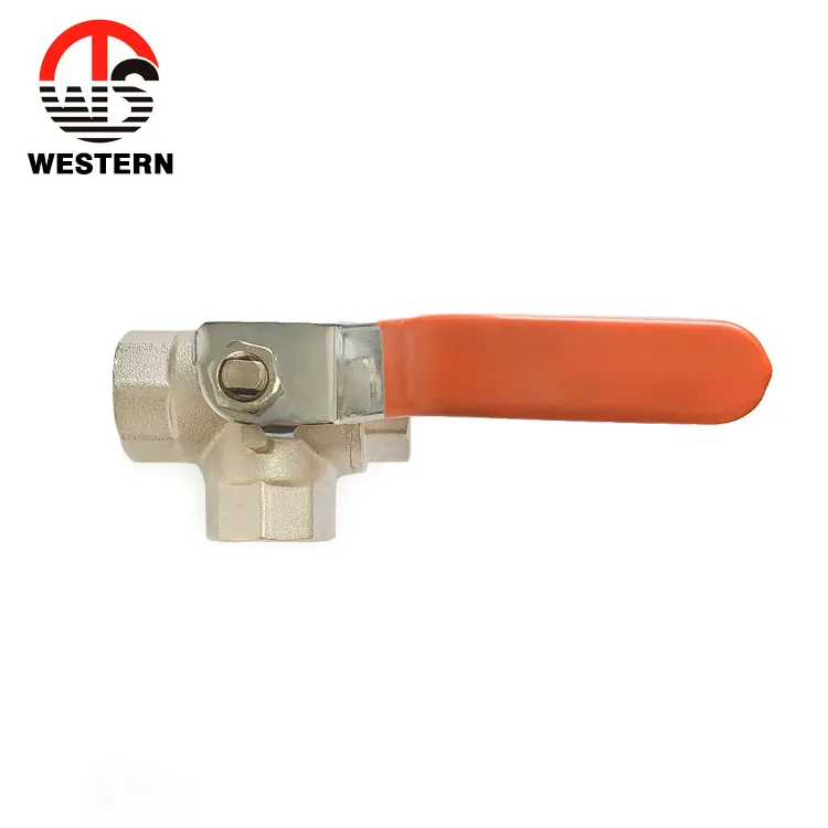 Water System Plumbing Female Threaded Forged Brass Manual 3 Water Inlet 3 Way L-port Ball Valve