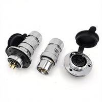 Connecteur d'aviation circulaire GX25 3/8" femelle droite 2-12 broches avec raccord de tuyau métallique 3/8 pouce