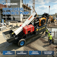 Pompe à béton diesel économique, pompe à béton à faible coût, petite pompe à ciment pour projets à petit budget