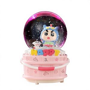 Caja de Música con Bola de Cristal, Diseño de Dibujos Animados, Estilo Moderno y Femenino, Regalo de Cumpleaños para Mejores Amigas - Product Image 1