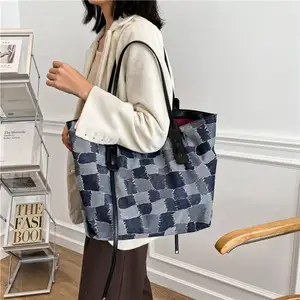 Sac à main en toile grand Capycity, sac à bandoulière, fourre-tout oversize à motif De grille, tendance 2023