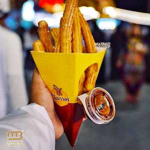 Mayorista Personalización Chips Churros Cajas Embalaje con Dip Portavasos Caja de Churros Caliente, Papas Fritas Español Churros Cajas - Product Image 4