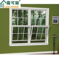 Ventanas colgantes de aluminio de alta calidad Lukliving Diseño deslizante vertical moderno con rejillas decorativas