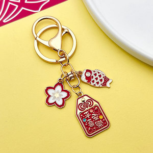 Porte-clés en métal créatif avec inscription 'Souhaitant la victoire à tous les niveaux', accessoire élégant pour sac à dos, cadeau pour couples, événement du Nouvel An - Product Image 2