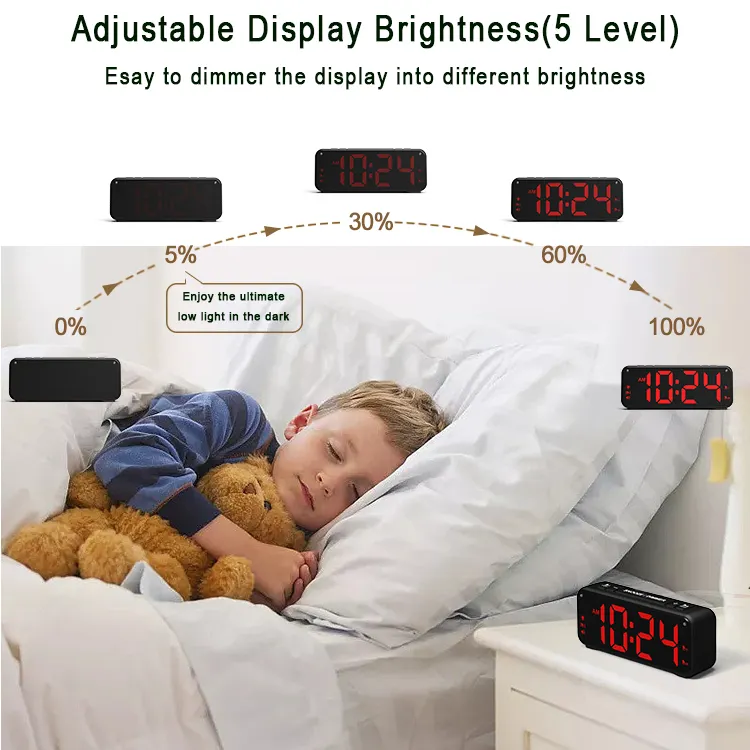 Newly Released High Quality Durable LED Flashlight Loud Alarm Clock Table Custom Promotional Electronic Kids Desk Clocks Digital
