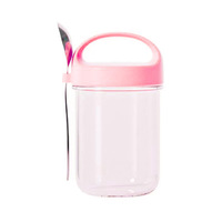 Tasse de petit-déjeuner portable de 430 ml avec couvercle en verre et cuillère, boîte de conservation multifonctionnelle pour céréales, lait, salade, yaourt, pour une utilisation en cuisine
