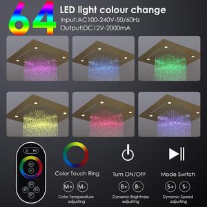 Матовая черная термостатическая Душевая система 35,5x12 дюймов - Product Image 4