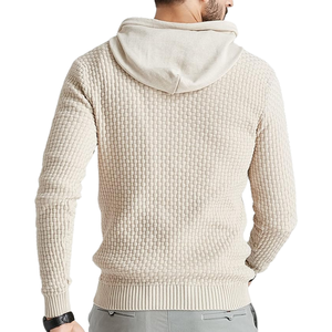 Sudadera con Capucha para Hombre, Tejido Texturizado, Spandex/Algodón, Transpirable, Color Sólido, Cálida, Informal, con Cordón, al por Mayor - Product Image 4