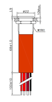 Interrupteur à bouton-poussoir en acier inoxydable 316 avec protection contre les surcharges, 12V 1NO, anneau lumineux pour applications marines, 19mm, interrupteurs étanches IP67