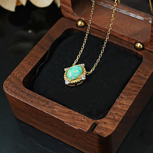 Nouveau collier pendentif pour femme en argent S925 avec <span class=keywords><strong>opale</strong></span> colorée, bijoux de mariage exquis et de haute qualité, vente en gros - Product Image 4
