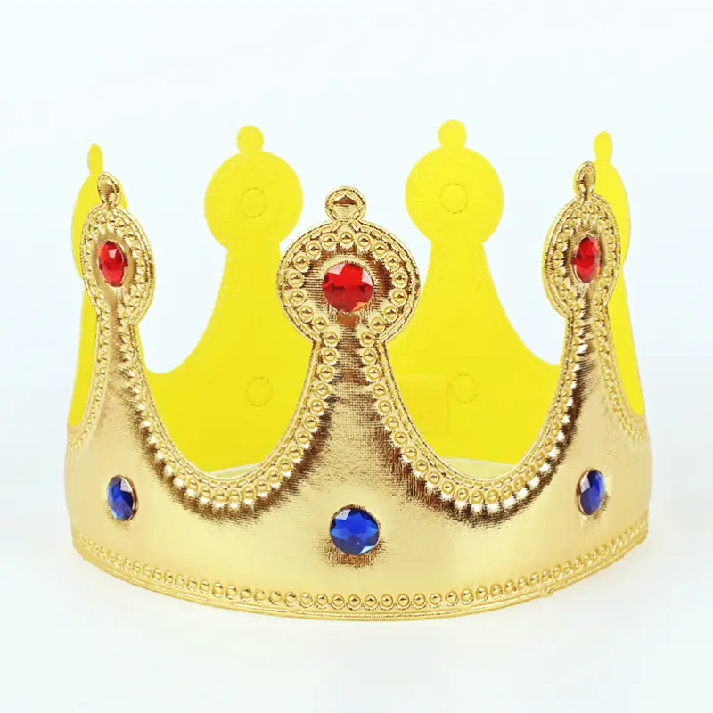 Hete Verkoop Gouden Koninklijke Koning Plastic Kronen Delicate Verjaardag Kroon Hoed Voor Kinderen Verjaardag Baby Shower Feest Kostuum Accessoire