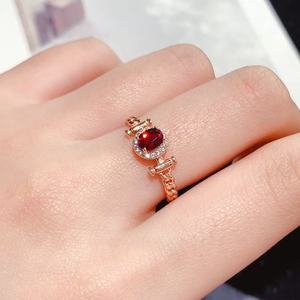 S925 Sterling Silber Edelsteinring mit Natürlichem Rubin für Hochzeiten und Feiern - Product Image 6