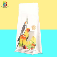 Design personnalisé Sac debout de haute qualité Emballage alimentaire pour oiseaux Pochette à fond plat Sacs pour animaux de compagnie Pigeon Perroquet