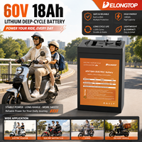 Batterie lithium-ion 60V 18Ah pour moto électrique, scooter électrique, vélo électrique, véhicule à deux roues, batterie rechargeable avec BMS