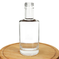 Bouteille à spiritueux en verre flint à épaule plate 375ml 500ml 700ml 750ml pour Vodka Gin Whisky Soju Liqueur