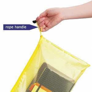 Bolsa de archivos de PVC transparente A4 extra duradera, bolsa con cremallera de malla, organizador de documentos de gran capacidad, suministros escolares y de oficina - Product Image 5