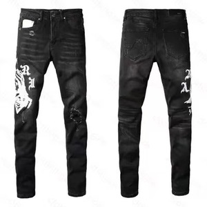 2025 phong cách mới demin jeans trong cổ phiếu thương hiệu nổi tiếng thiết kế xu hướng amiry denim quần cao bồi Close-<span class=keywords><strong>Fitting</strong></span> amiry demin quần - Product Image 1