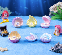 Figurines 3D miniatures en forme de coquillages, poissons DIY pour accessoires de réservoir ou décorations d'aquarium, ornements en résine en forme de coquillages perlés avec motif animal