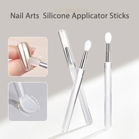 Bâtonnets applicateurs en nylon JIY OEM pour nail art, pinceaux réutilisables pour poudre chromée, outil de manucure avec virole sertie pour vernis gel