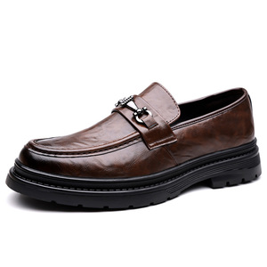 Mocasines de Cuero Genuino para Hombre, Punta Puntiaguda, Sin Cordones, para Oficina, Carrera, Todas las Temporadas, Suela de Goma, Color Marrón - Product Image 5