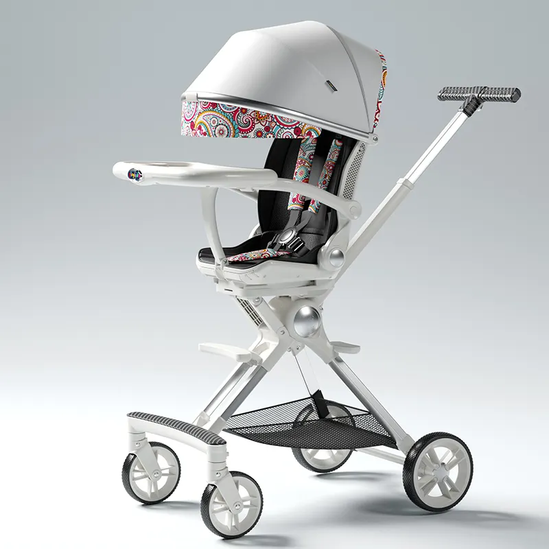 Лидер продаж, роскошная складная детская коляска с одним кликом, Легкая Складная портативная детская коляска с Обеденным стулом