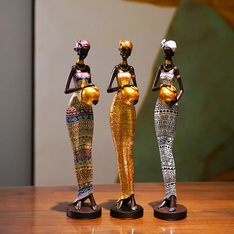 Nova Chegada Mulheres Africanas Estátua Arte Moderna Figura Sala De Estar Escritório Interior Decoração Acessórios Presentes De Natal