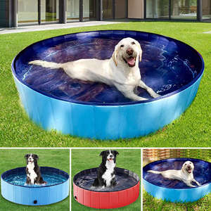 Piscine ronde pliable pour chien en PVC écologique, baignoire pliable pour animaux de compagnie pour le camping en plein air - Product Image 3