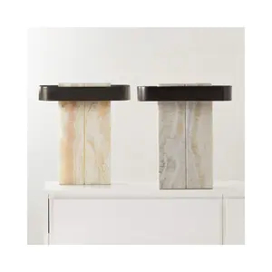SHIHUI basit doğal taş mermer dekorasyon İtalyan Arabescato Bianca beyaz mermer masa lambası pileli fildişi keten gölge ile