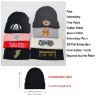 Gorro de Punto Personalizado con Logotipo Bordado OEM, Gorro de Invierno Cálido de Alta Calidad, 100% Acrílico, con Puño de Punto