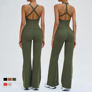 Legging évasé extensible dans les 4 sens, taille haute élastique, pour femme, idéal pour le sport, le yoga et le fitness, respirant, simple et luxueux, vente en gros, personnalisable, 2 - Product Image 3