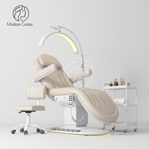 Madamcenter Fauteuil de Massage Électrique, <span class=keywords><strong>Lit</strong></span> Esthétique Inclinable pour Soin Visage, Chaise de Salon de Beauté, <span class=keywords><strong>Lit</strong></span> pour Cils avec Pédale - Product Image 1