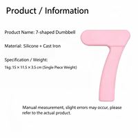 Haltère en fonte et silicone réglable en 7 formes, 1 kg, antidérapant, ergonomique, logo personnalisable pour club de yoga, salle de sport, fitness