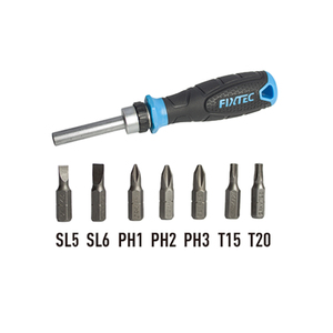 FIXTEC 8PCS Ratchet <b>Screwdriver</b> Multi-Functional 1/4'' Multi-Angle Household With 7pcs Bit Sets FHSDK081 <b>Screwdriver</b> FHSDK081 - Product Image 5