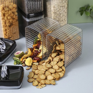 ภาชนะเก็บธัญพืชปราศจากสาร BPA 4ชิ้นพร้อมฝาปิดสุญญากาศสำหรับแป้งในครัวสปาเก็ตตี้และน้ำตาล - Product Image 6