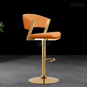 Luxury bar <b>stool</b>, minimalist modern height-adjustable metal seat, exquisitely painted high bar - Product Image 6