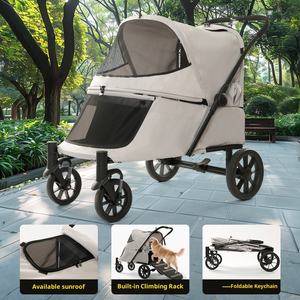 आउटडोर प्रीमियम हल्का आरामदायक फोल्डेबल एडजस्टेबल 4-व्हील बड़े पालतू जानवर कुत्ते - Product Image 2