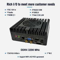 Mini PC industriel Intel I5 1235U avec ventilateur DC12V 4*USB3.0 1*M.2 2280 DDR4 3200 MHZ 1*VGA+2*RS232COM+1*Intel I226-V LAN+1*