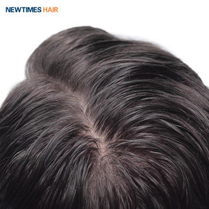 Peluca de encaje francés de encaje frontal N6 con lados de PU Tupé de cabello humano indio rizado natural para hombres Estilo de onda virgen - Product Image 2