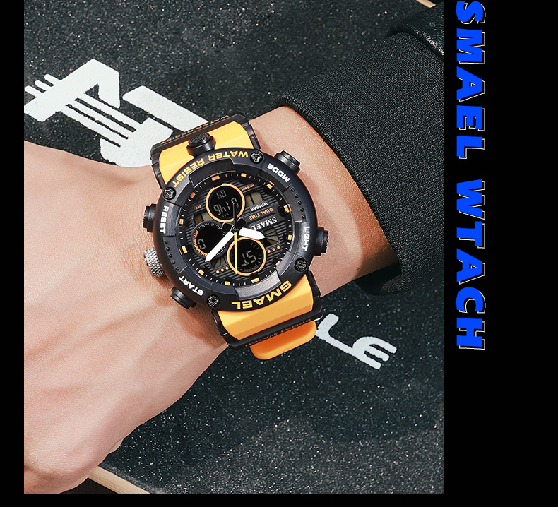 SMAEL 8038 reloj men sports quartz watch analog digital waterproof wrist watches