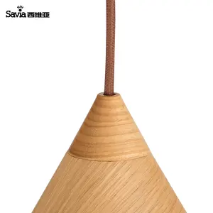 Lustre suspendu Savia Home en <span class=keywords><strong>bois</strong></span> décoratif E27 Max.40w pour restaurant, bar, café - Product Image 4